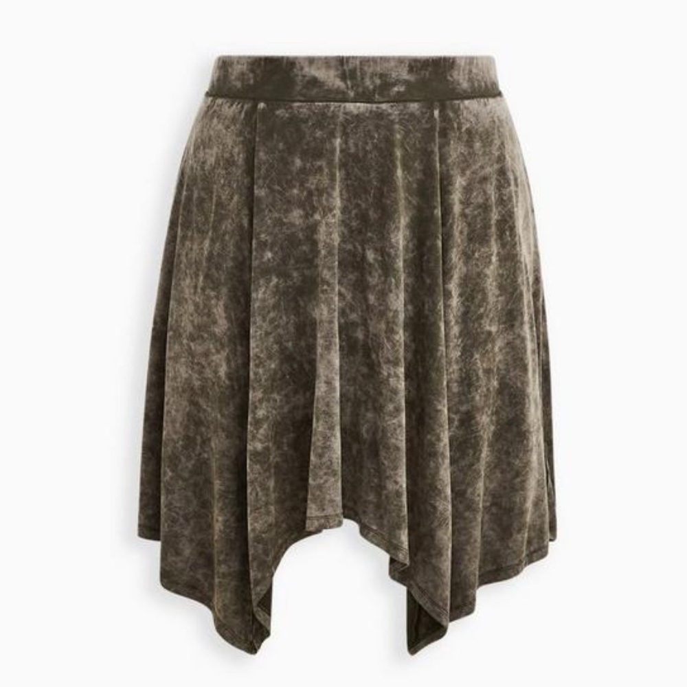 Hanker-chief Mini Skirt— Super Soft Wash Olive